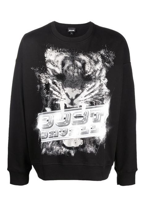 Felpa con stampa e applicazioni JUST CAVALLI | Felpe | S01GU0182 N25189900